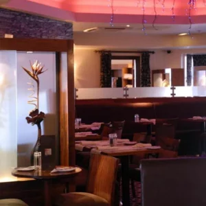 The dining room at the Big Blue Hotel in Blackpool