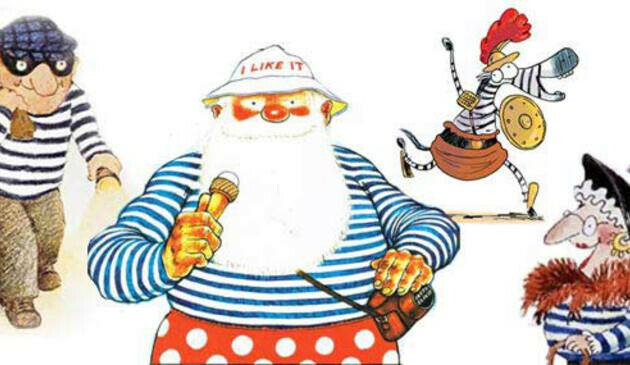 Blue stripey costumes