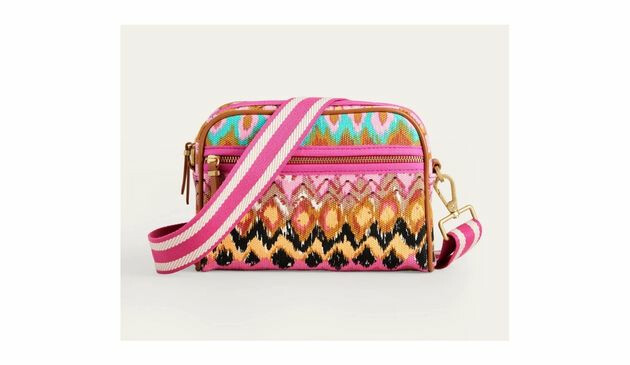 Boden canvas crossbody bag in a bold multicoloured print
