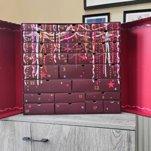 The Boots Luxe Beauty Advent Calendar 2026 with its doors open