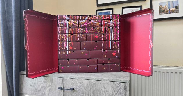 The Boots Luxe Beauty Advent Calendar 2026 with its doors open