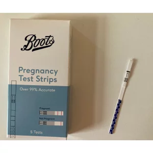 Boots pregnancy test strip before use review image