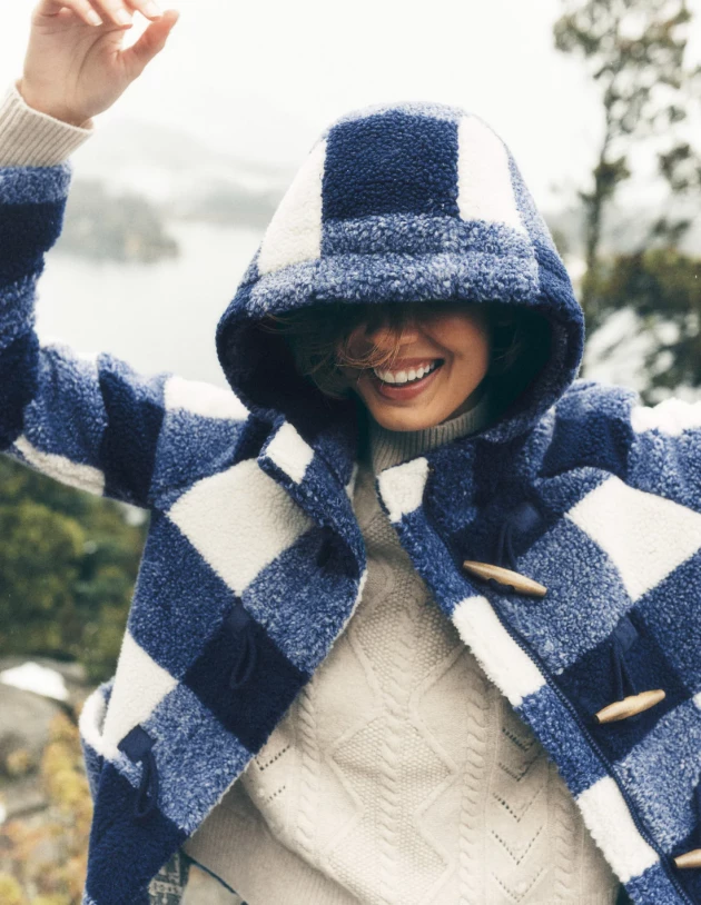 A model wears Boden's Borg Duffle Coat