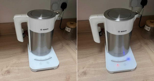 A closer look at the temperature control on the Bosch Sky TWK7201GB kettle