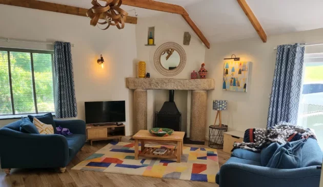 The living room at Pentree cottage at Bosinver Farm Cottages