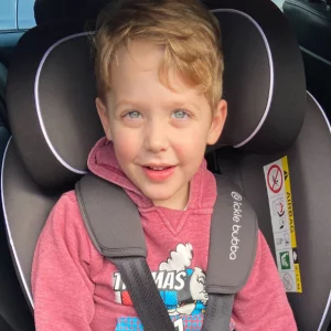 Boy in Ickle Bubba Radial Car seat