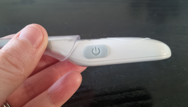 Braun Age Precision Digital Stick Thermometer power button
