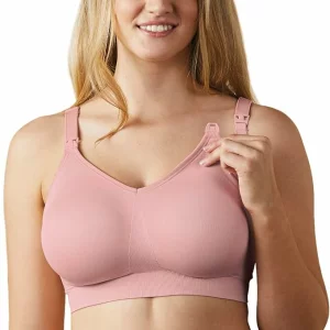 Bravado! Body Silk Seamless Nursing Bra stock image of woman with bra unclipped