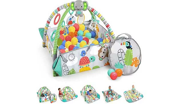 Bright Starts 5 in 1 Your Way Ball Play Activity Gym & Ball Pit - Grey Elephant