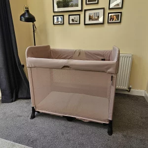 Bugaboo Stardust Travel Cot taupe during testing