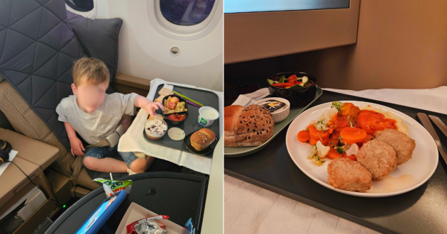 Children's meals on Etihad airways in business class