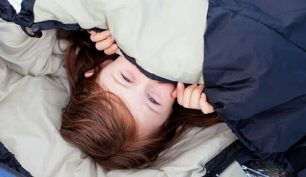 Child in sleeping bag