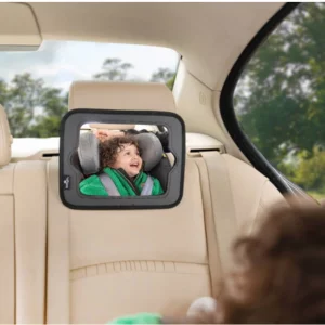 View of child through the Babylo 2-in-1 Car Seat Mirror