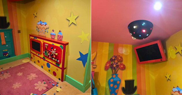 Entertainment in the kids' area in a room at CBeebies Land Hotel