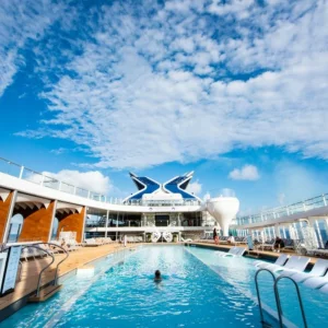 An outdoor pool onboard a Celebrity Cruises ship