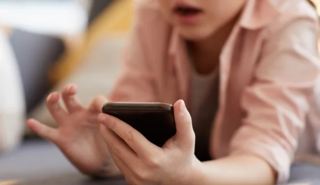 Child using smartphone