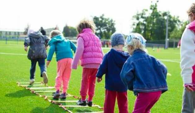 children playing a game outdoors