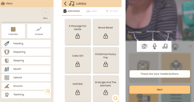 chillax baby monitor app interface