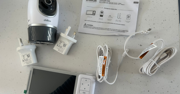 Chillax baby monitor box contents