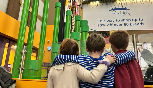 Kids getting ready to climb at Clip 'n Climb at the O2