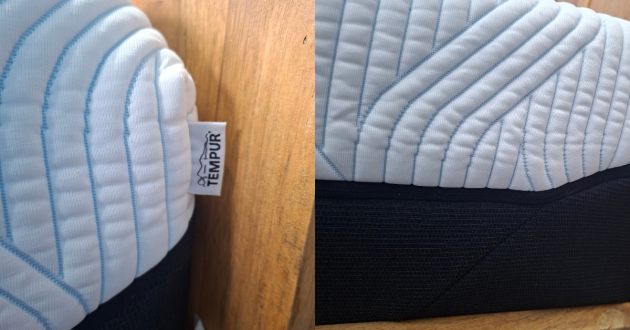 Close up of Tempur mattress on bed