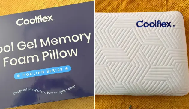 A side by side view of the Coolflex Cool Gel Memory Foam Pillow