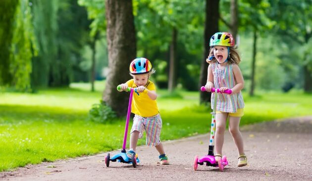 Kids on scooters
