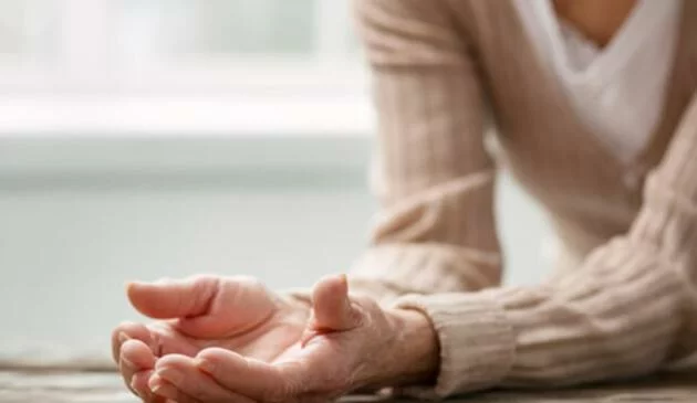 Woman sat nervous