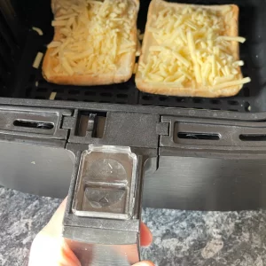 Cooking cheese on toast in the Cosori 5.5L Air Fryer