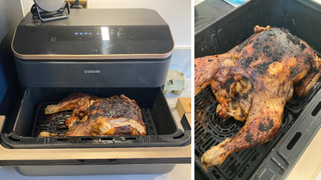 Cosori Air Fryer cooking a chicken