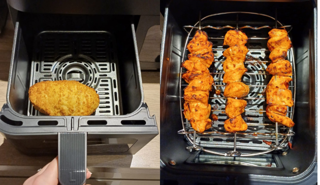 Food cooked in the Cosori Dual Basket Air Fryer