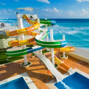Waterslides at the Crown Paradise Club Cancun