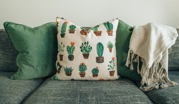Cushions on a sofa