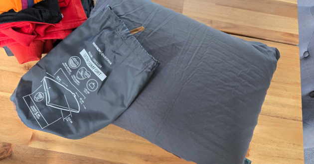 A birdseye view of the Decathlon Quechua Camping Pillow Ultim Comfort
