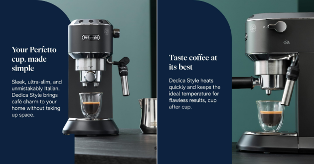 De'Longhi Dedica Style Traditional Barista Pump Espresso Machine