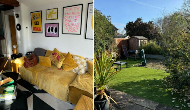 Designers Barn Airbnb Cotswolds lounge and garden