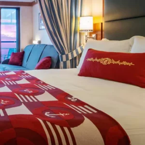 A balcony cabin on a Disney Cruise Line ship