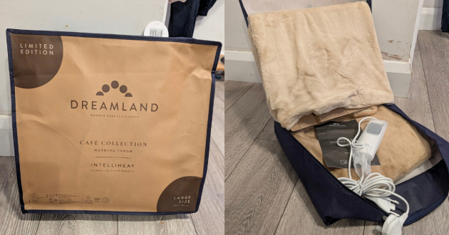 Dreamland heated throw in packaging
