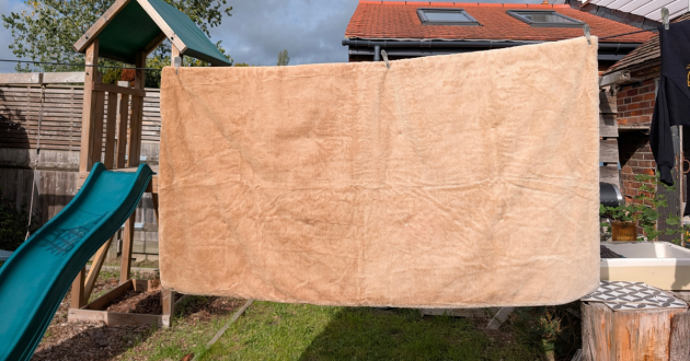 Dreamland heated throw on washing line