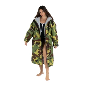 dryrobe advance long sleeve in camo and grey