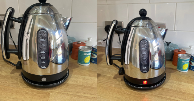 A view of the Dualit Lite Kettle on and off