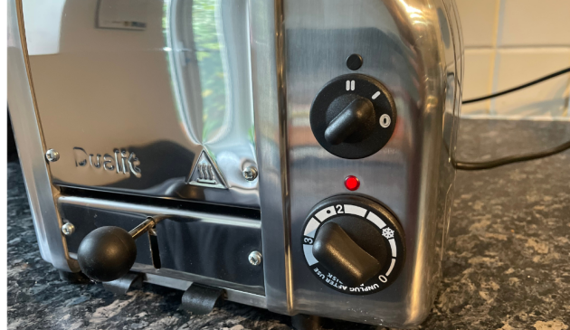 Dualit NewGen Toaster control panel in use