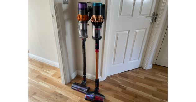 Dyson V15 next to Dyson V16