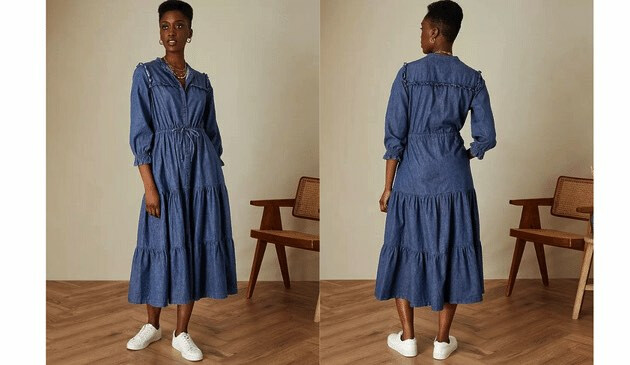 denim midi dress