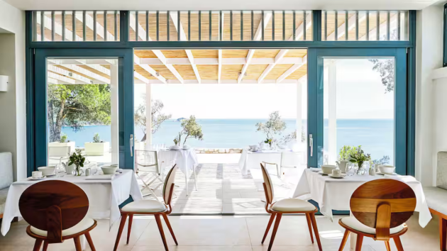 Sea views from the restaurant at Elivi Skiathos