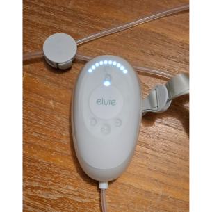 Elvie Stride 2 breast pump review image close up of hub in testing