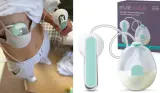Mum using Elvie Wave Manual Breast Pump