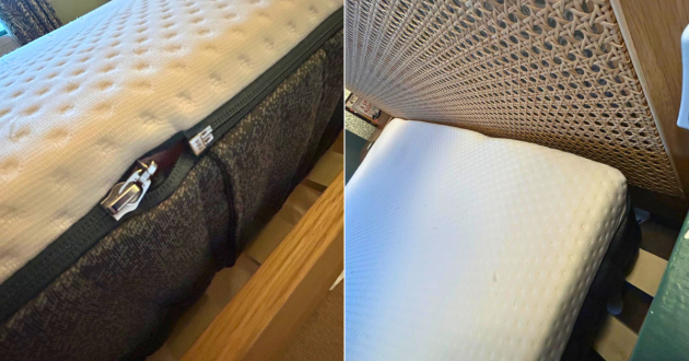 Close up of details on the Emma Original Lite mattress