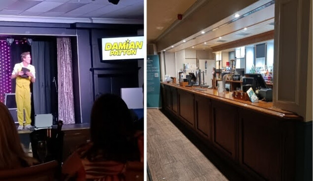 Entertainer, Damian Patton and the bar at Hoburne Bashley