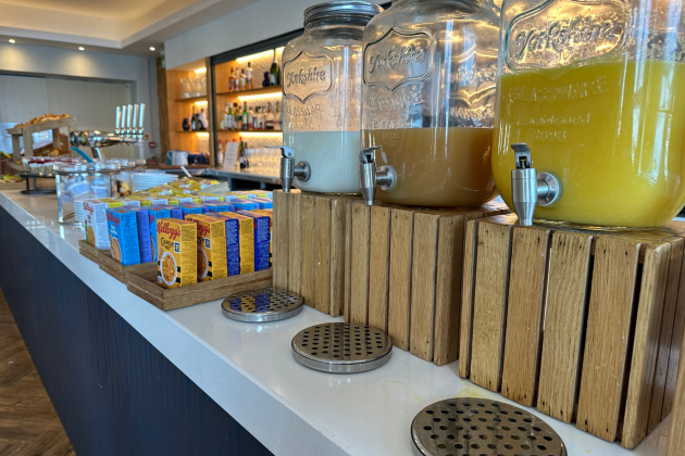 Breakfast dishes at The Esplanade Hotel in Newquay